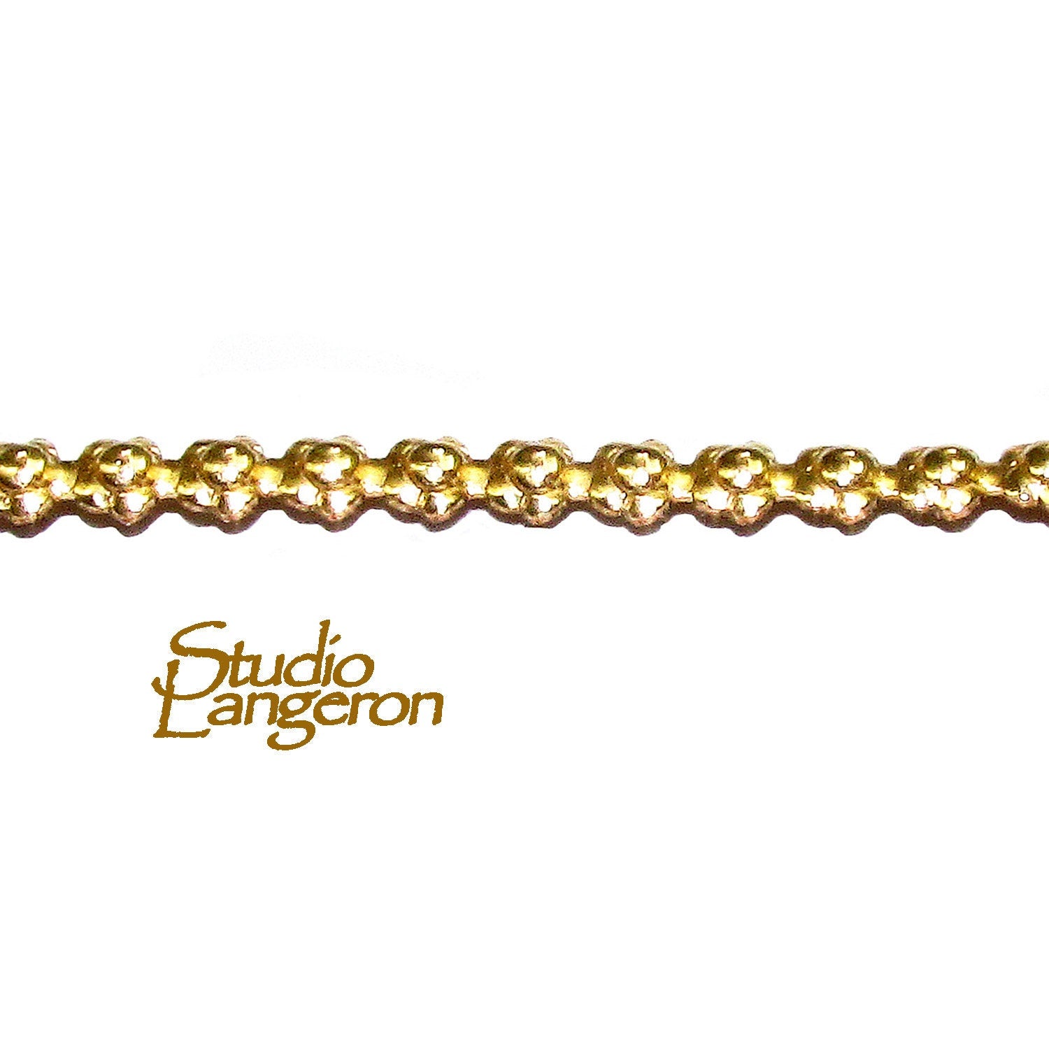 14K Yellow Gold filled Gallery wire, Bezel wire, Gallery ribbon, Gallery pattern, Gold Filled Wire, Jewelry making, Setting - 4 inch (10 cm)