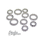925 Sterling Silver closed Rings twist wire 1.3 mm, Inside Diameter 3.4, 4.4, 5.4 mm, Closed ring, Jewelry making, Rope-Style Ring - 1 piece