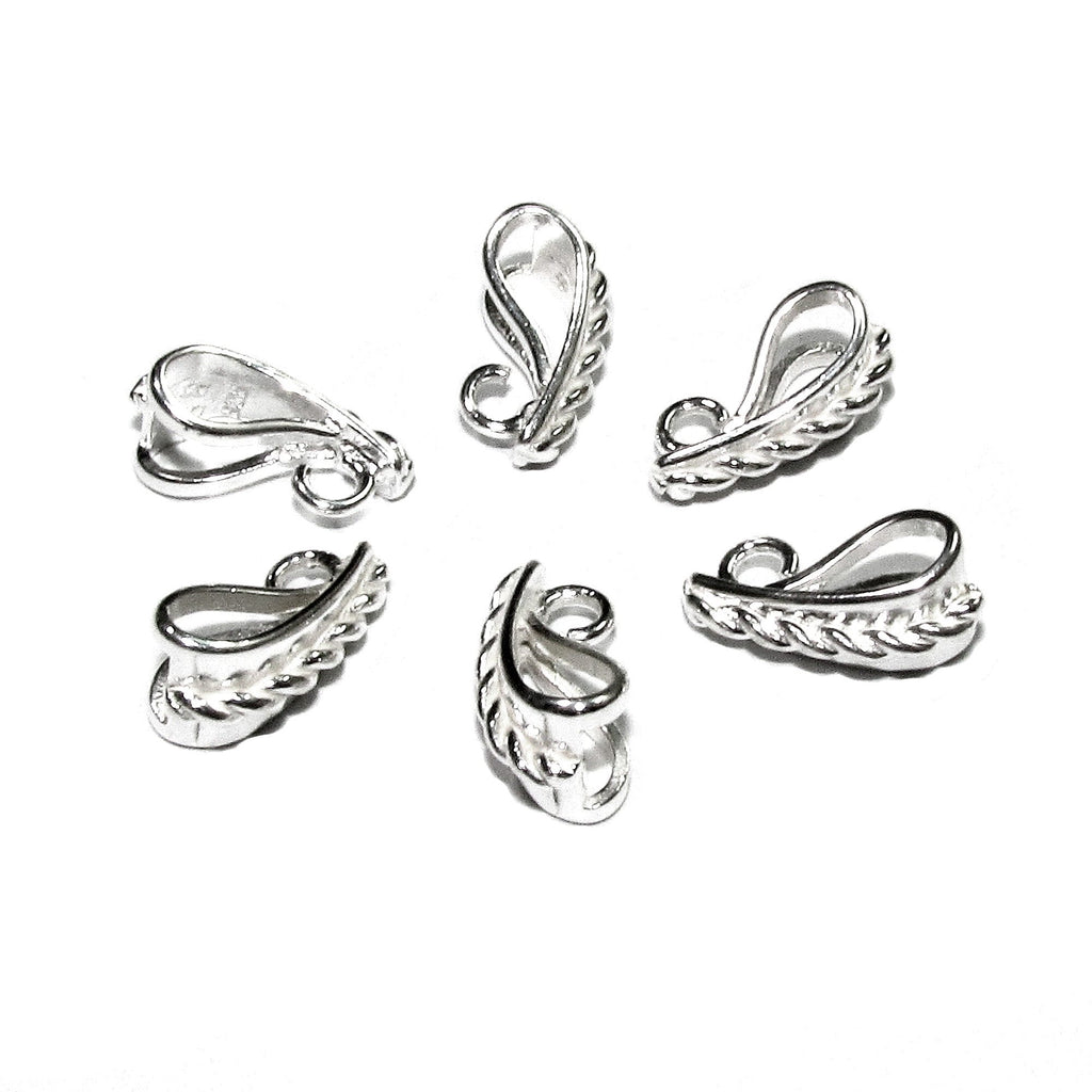 925 Sterling silver decorative Large Pendant Bails, sterling silver Bail, Jewelry making, Bail finding, bail for pendant, silver - 1 piece