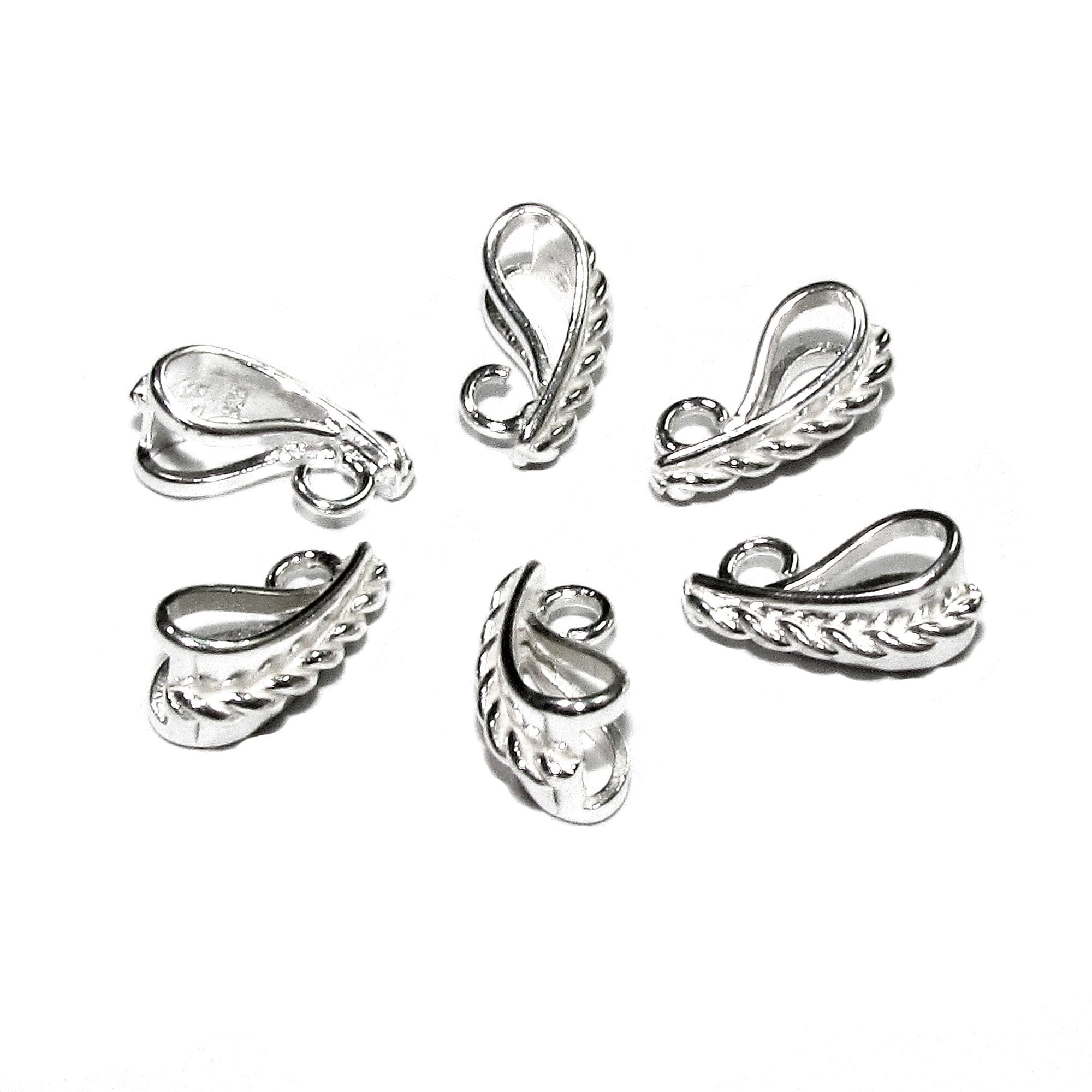 925 Sterling silver decorative Large Pendant Bails, sterling silver Bail, Jewelry making, Bail finding, bail for pendant, silver - 1 piece