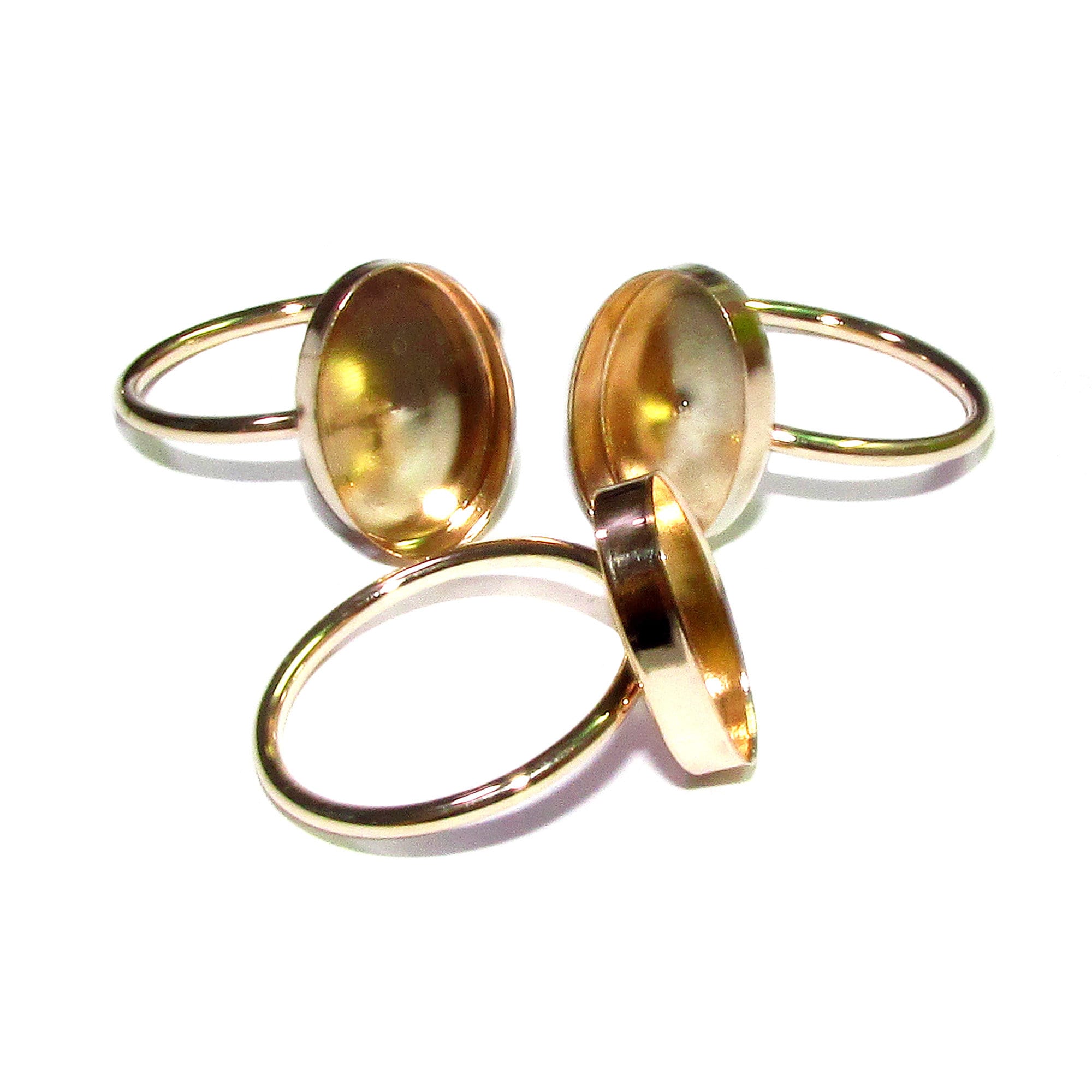 14K Yellow gold filled blank ring with bezel cup 10x14mm size 4 - 11 Base ring, Bezel cup, Setting, Jewelry making, Ring setting - 1 piece