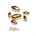 14K yellow gold filled oval beads size 3x6, 5x8.5, 7x11 mm, Oval Beads, Jewelry making, Gold filled beads, 14K Yellow Gold Filled - 1 piece