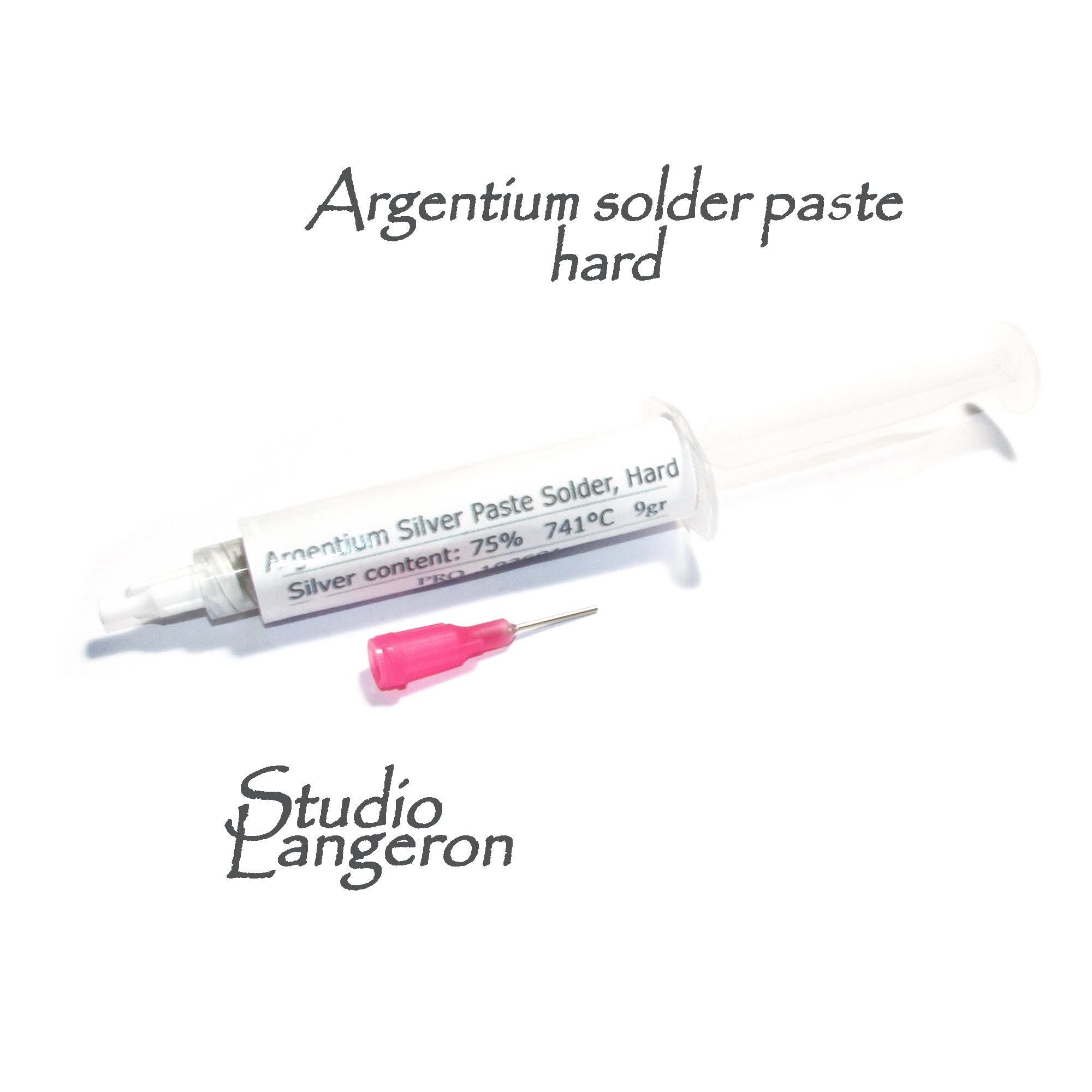 Argentium Silver Paste Solder, Hard, 9 gram, Melting Point 741, solder silver syringe, Hard argentium solder, Jewelry making - 1 piece