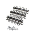 925 Sterling Silver Tube Bar Clasp 4-Hole size 4.3x26 mm, Silver Clasps, Slide Clasps, Sterling silver, Jewelry making, Tube clasp - 1 piece