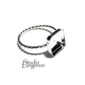 925 sterling silver twisted blank ring with bezel cup 10x10mm size 4, 5, 6, 7, 8, 9, 10, 11, bezel cup, base ring, Jewelry making - 1 piece