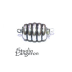 925 Sterling Silver Round Safety Clasp size 9.5x12.5 mm, Silver bead clasp, Jewelry making, 925 Sterling silver, Safety clasp - 1 piece