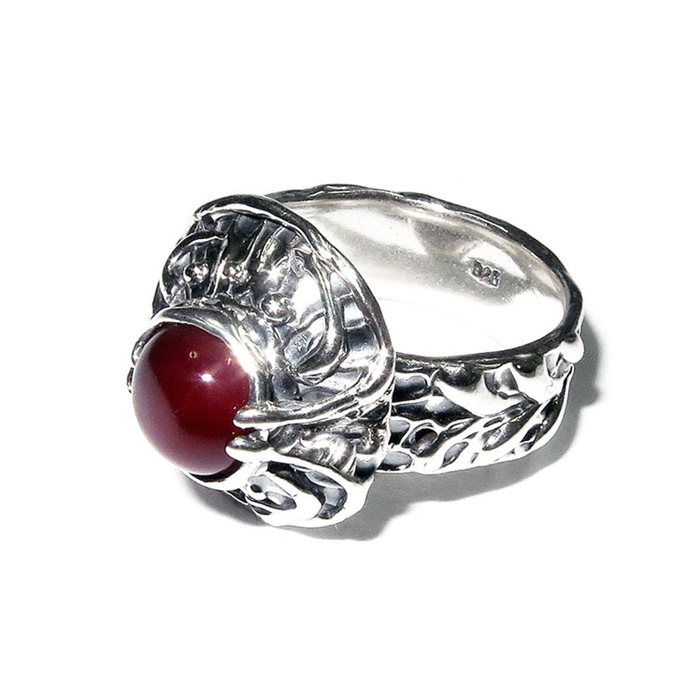 Statement Opal ring 925 sterling silver size 7, Handmade ring, single copy, 925 sterling silver, Natural red opal, silver ring, gemstone