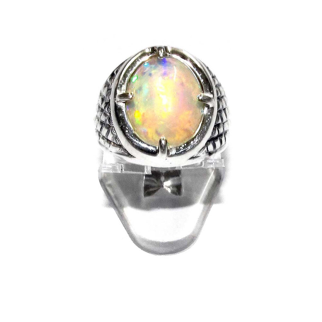 Statement Natural welo opal ring 925 sterling silver size 6 1/2, Handmade ring, single copy, sterling silver, Welo opal, silver ring