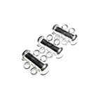 925 Sterling Silver Tube Bar Clasp 2-Hole size 4.3x16 mm, Silver Clasps, Slide Clasps, Sterling silver, Jewelry making, Tube clasp - 1 piece