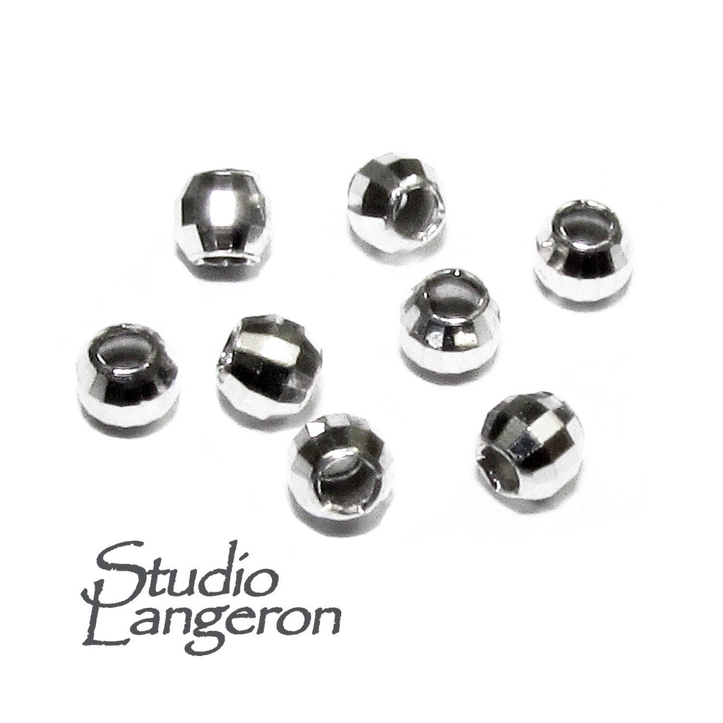 10 pcs 925 Sterling Silver rhodium plated Disco cut Beads 2.5 mm, Silver beads, Disco cut beads, Spacer Bead, Beads findings, Jewelry making