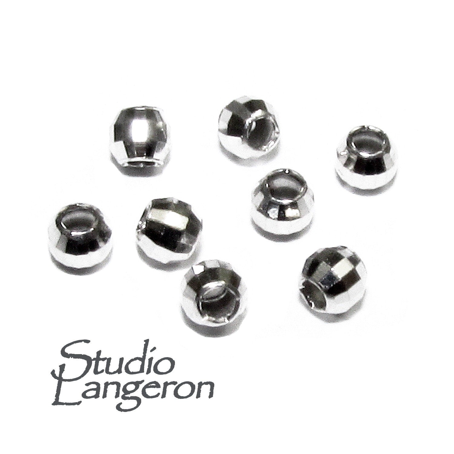 10 pcs 925 Sterling Silver rhodium plated Disco cut Beads 2.5 mm, Silver beads, Disco cut beads, Spacer Bead, Beads findings, Jewelry making