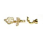 14K Yellow Gold filled Hook Eye Large Clasp, Gold Filled decorative clasp with enamel, Clasp findings, Jewelry making - 1 piece