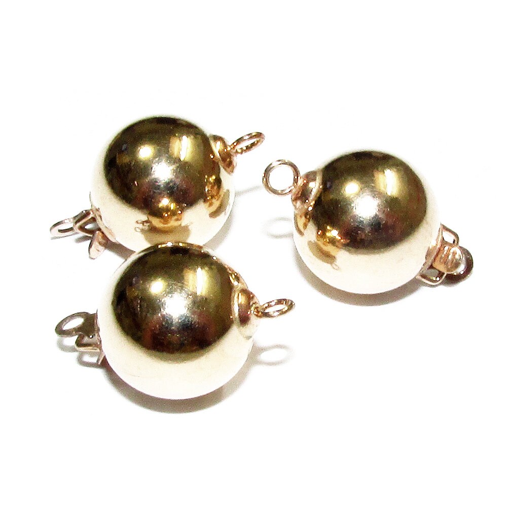 14K Yellow Gold Filled Bead Safety Clasp size 8 mm, Gold Filled bead clasp, Clasp findings, Gold Filled clasp, Jewelry making - 1 piece