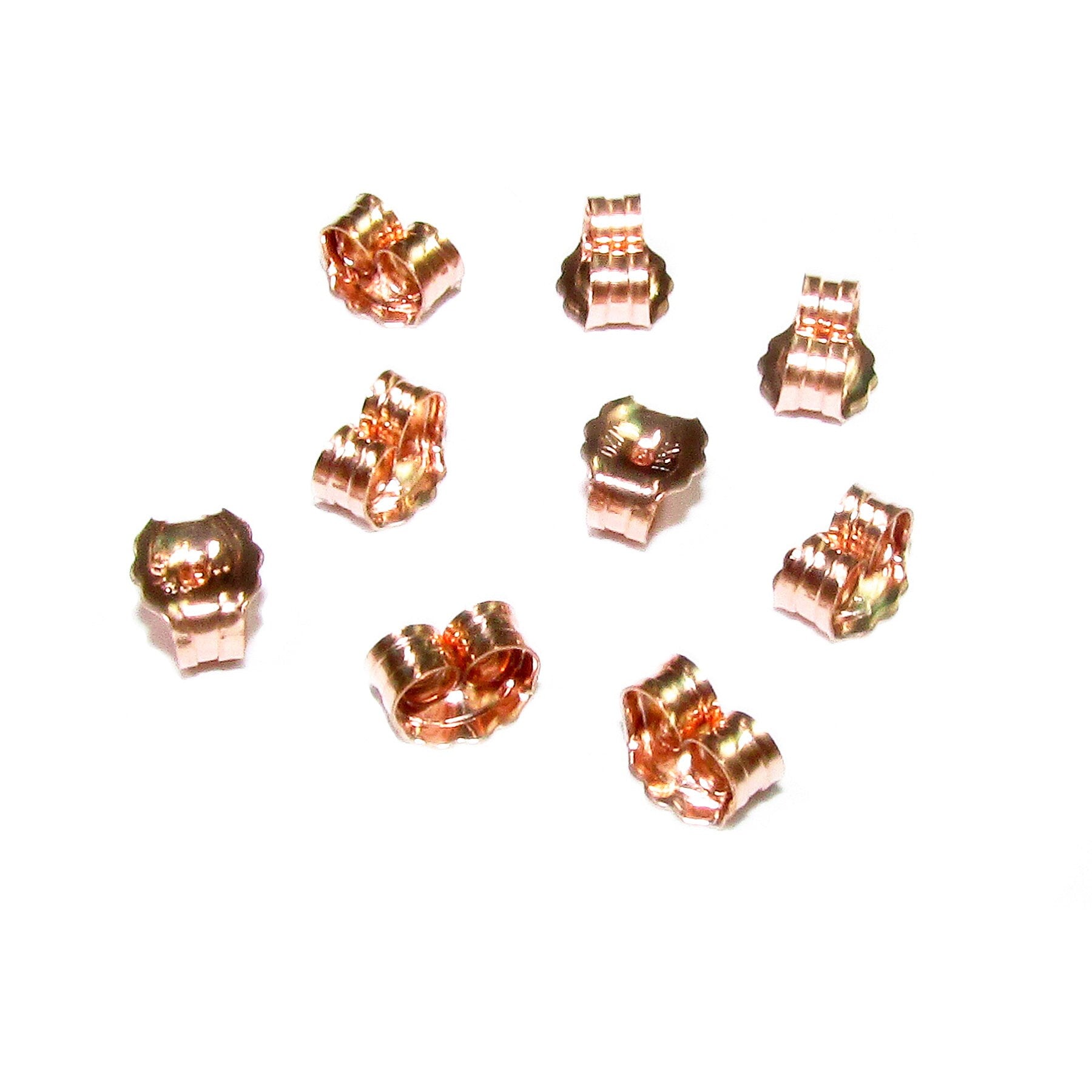 14K Rose Gold Filled small Friction Ear Nuts, Earring Backs, Earring components, Jewelry making, Rose gold filled - 1 pair (2 pieces)
