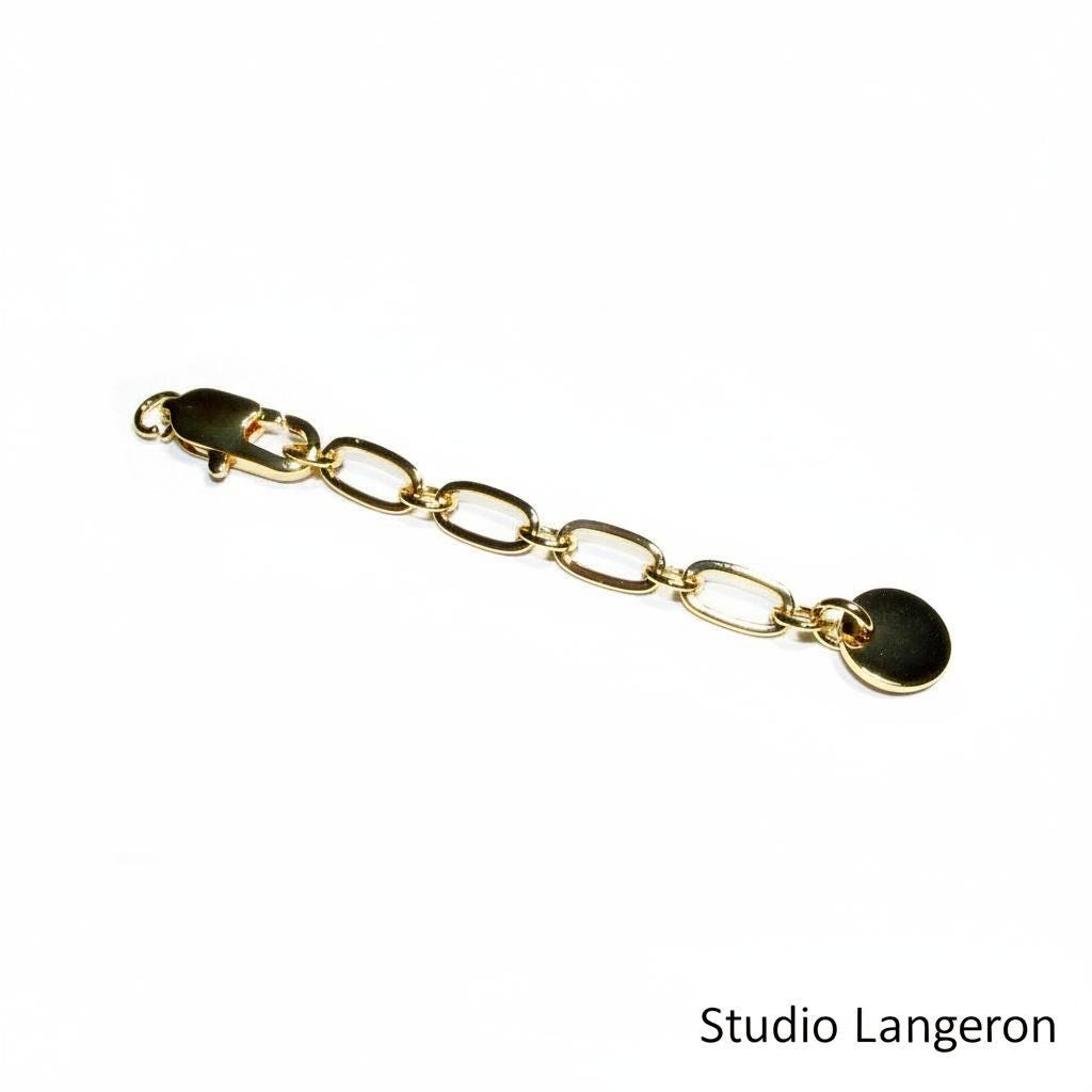 14K Gold Filled Extension Chain size 6cm, oval chain 7.5x4.0mm, lobster clasp 13mm - 1 piece