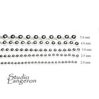 Sterling Silver Bead Chain 1.5, 2.0, 2.5, 3.0, 4.0, 5.0 mm, Bead chain, 925 silver chain, Jewelry making, silver chain, chain - 1 Ft (30 cm)