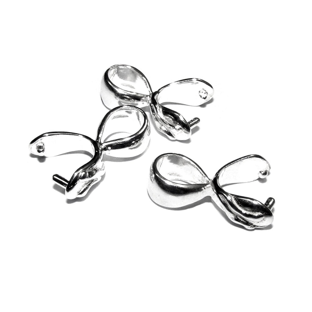 925 Sterling silver Large Pinch Pendant Bail, sterling silver Bail, Bail, Bail finding, Jewelry making, bail for pendant - 1 piece