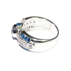 Blue and white topaz ring 925 sterling silver size 7, Handmade ring, single copy, sterling silver, Blue topaz ring, silver ring, gemstone