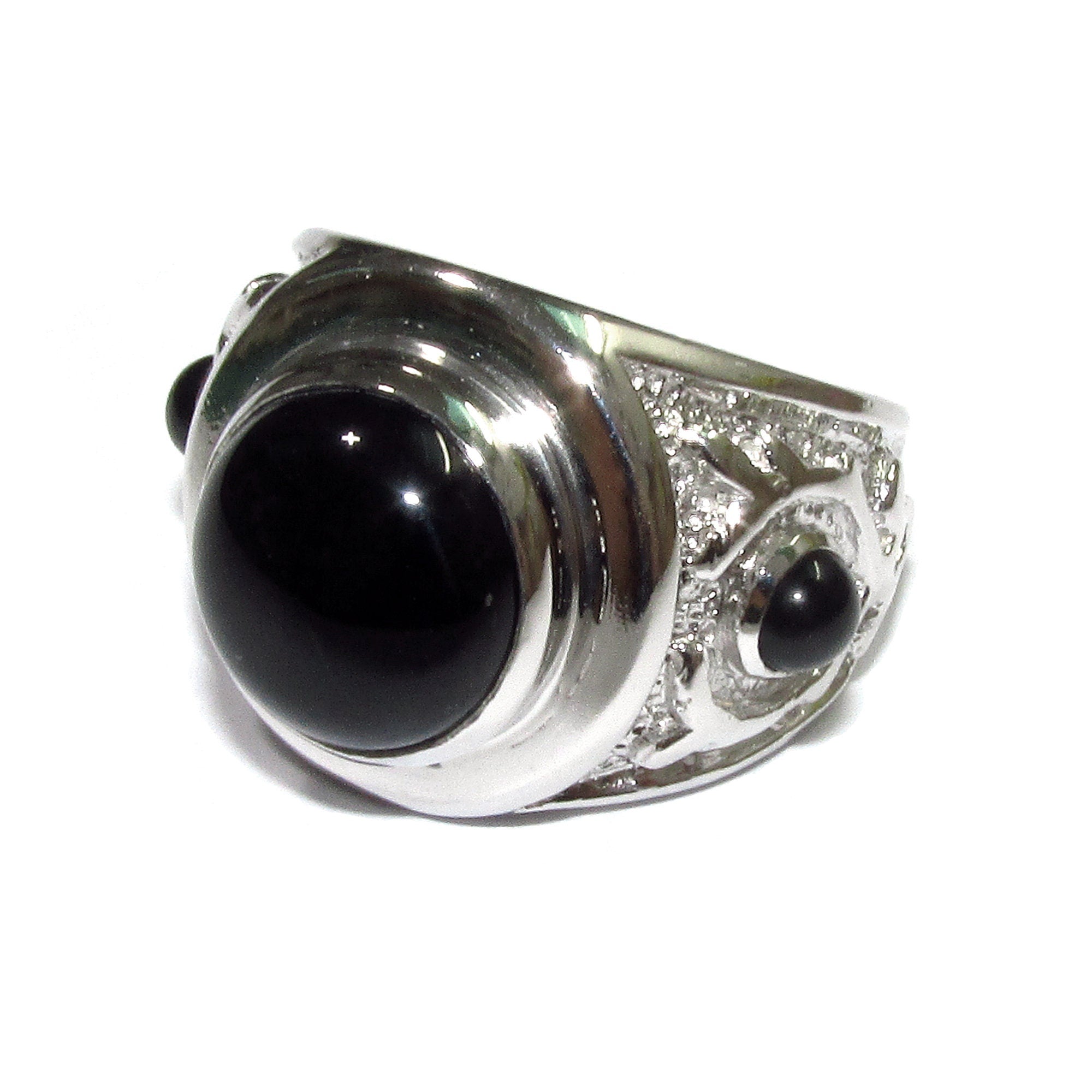 Black onyx ring 925 sterling silver size 9 1/2, Handmade ring, single copy, 925 sterling silver, Black onyx, silver ring, gemstone - 1 piece