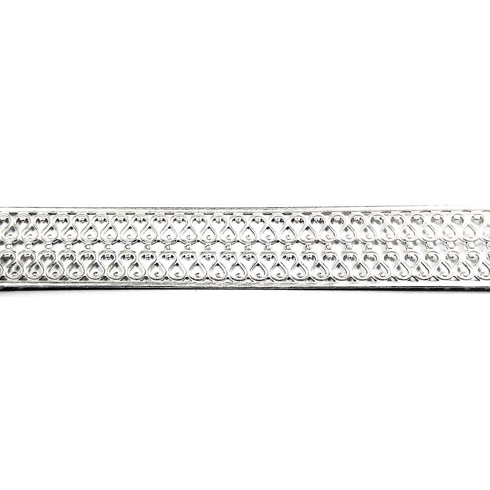 935 Argentium Silver Bezel wire, Gallery wire, Gallery ribbon, Gallery pattern, Jewelry making, Setting, Silver wire - 4 inch (10 cm)