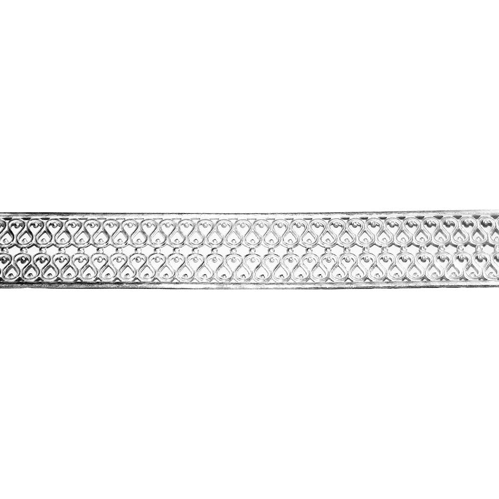 935 Argentium Silver Bezel wire, Gallery wire, Gallery ribbon, Gallery pattern, Jewelry making, Setting, Silver wire - 4 inch (10 cm)