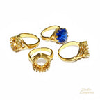 14K Yellow gold filled open blank ring with cushion bezel cup 12x12 mm, base ring, Setting, bezel cup, jewelry making, Gold filled - 1 piece