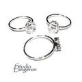 6x8 mm 925 sterling silver blank ring with bezel cup size 5, 6, 7, 8, 9, bezel cup, Setting, blank ring, Jewelry making - 1 piece