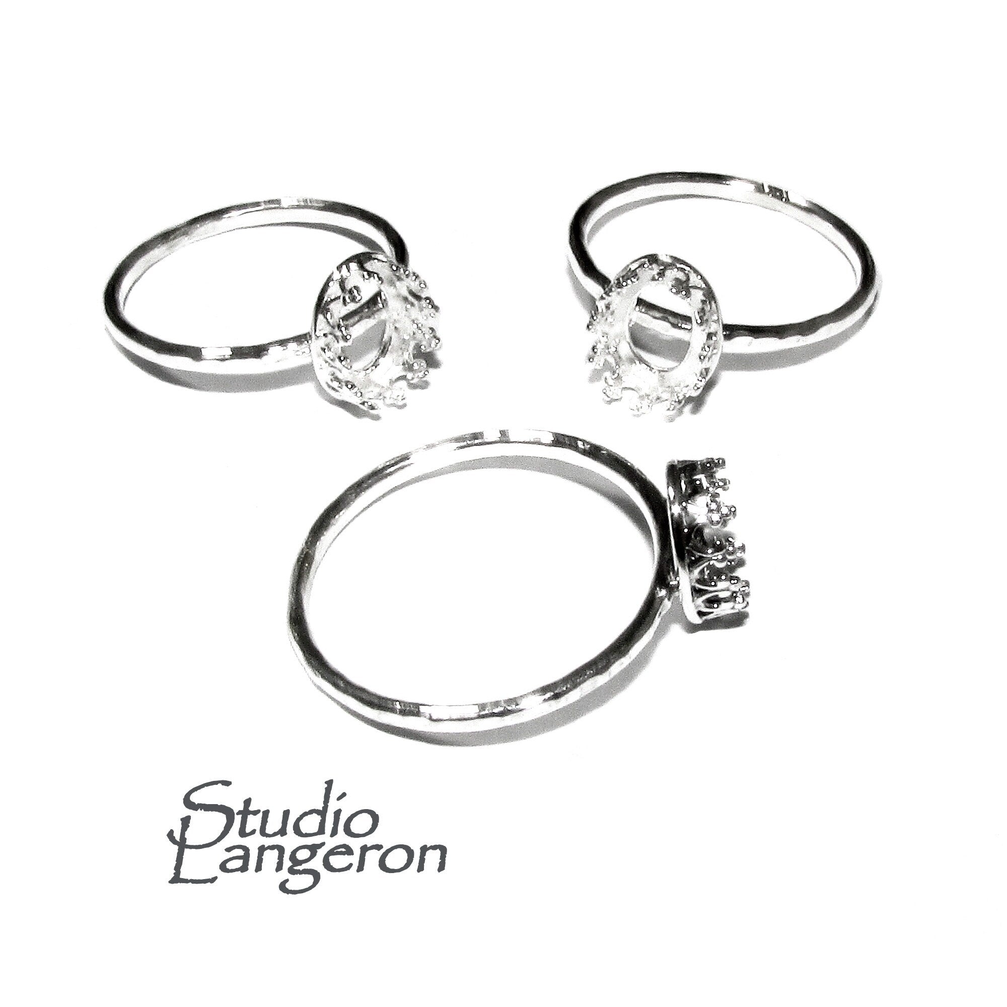 6x8 mm 925 sterling silver blank ring with bezel cup size 5, 6, 7, 8, 9, bezel cup, Setting, blank ring, Jewelry making - 1 piece