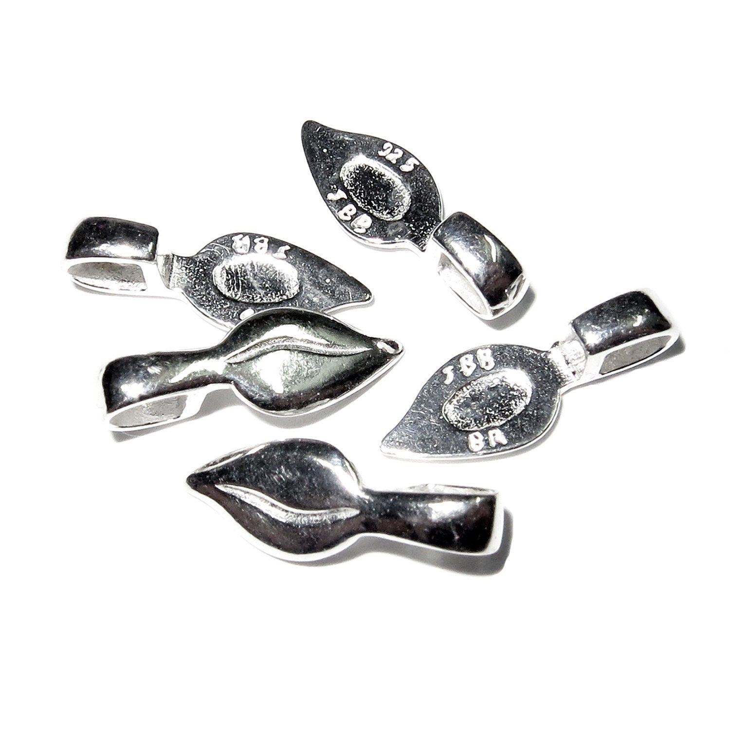 925 Sterling silver small Glue-on Flat Pad Pendant Bails, Silver Bail, Jewelry making, Bail finding, Glue-on bail, Bail - 1 piece