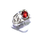 Statement Garnet ring 925 sterling silver size 8, Handmade ring, single copy, sterling silver, Garnet ring,  silver ring, red gemstone