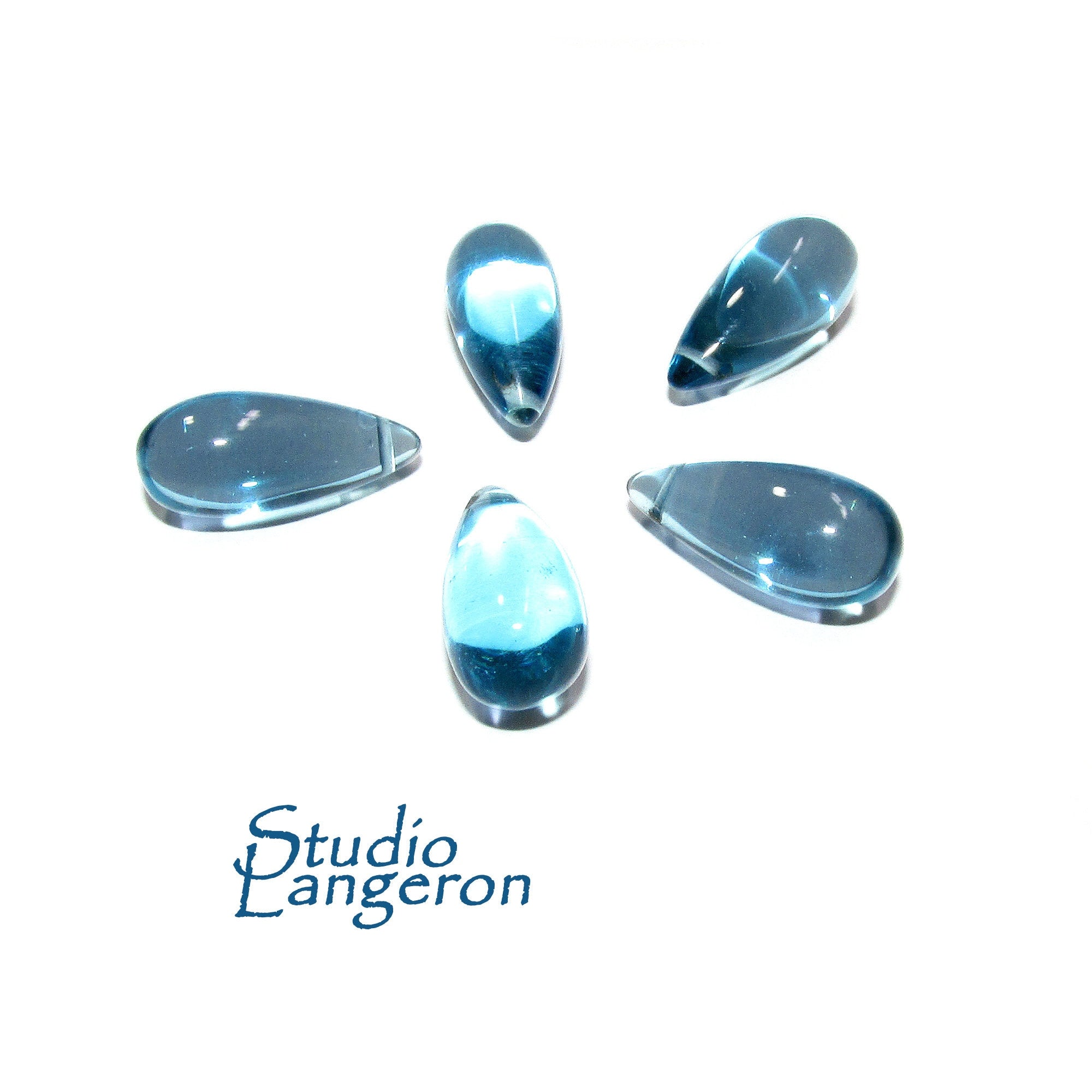 Natural Teal aquamarine Smooth Teardrop Beads size 15x7 mm, Teal aquamarine Gemstone, Jewelry making, Natural Teardrop beads - 1 piece