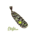 Peridot green pendant 925 sterling silver size 4.5x1.5 cm, 100% handmade, single copy, Natural Peridot, Handmade pendant, Green Gemstone
