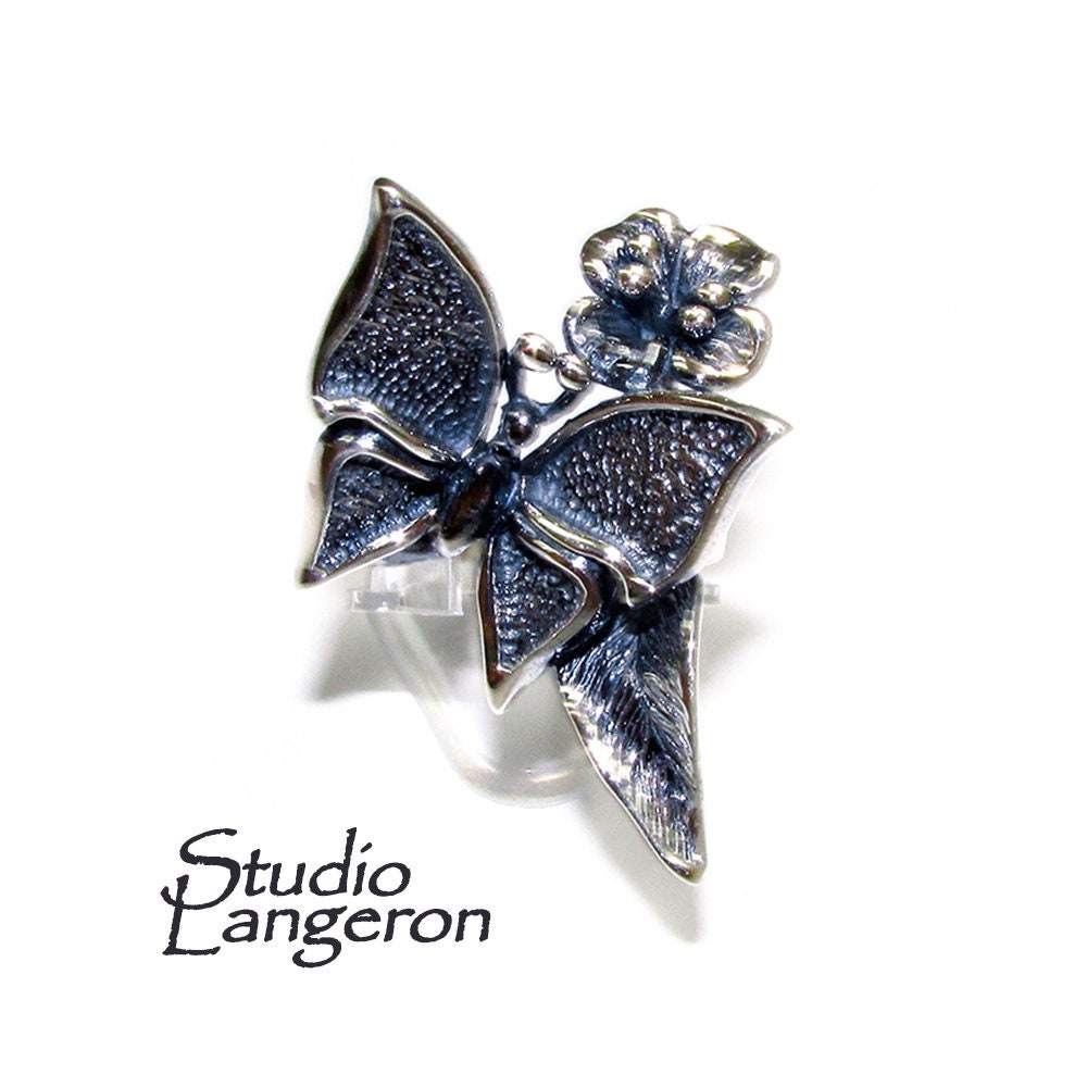 Handmade butterfly ring 925 sterling silver size 9, Handmade ring, single copy, silver ring, gemstone, sterling silver, butterfly