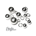 925 sterling silver round shiny beads with closed ring size 3.0-10.0 mm, Silver beads with loop, Jewelry making, Silver findings - 1 piece