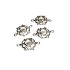 925 Sterling Silver 6mm Round Link Cabochon Component Mounting, connector link silver, base bracelet, bezel cup, Jewelry making - 1 piece