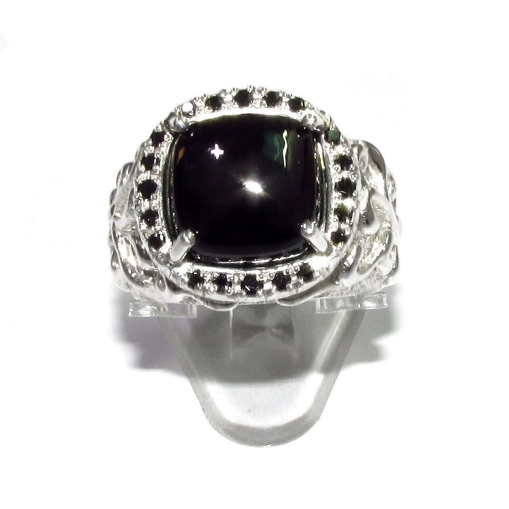 Black onyx ring 925 sterling silver, size 9, Handmade ring, single copy, 925 sterling silver, Black onyx, silver ring, gemstone - 1 piece