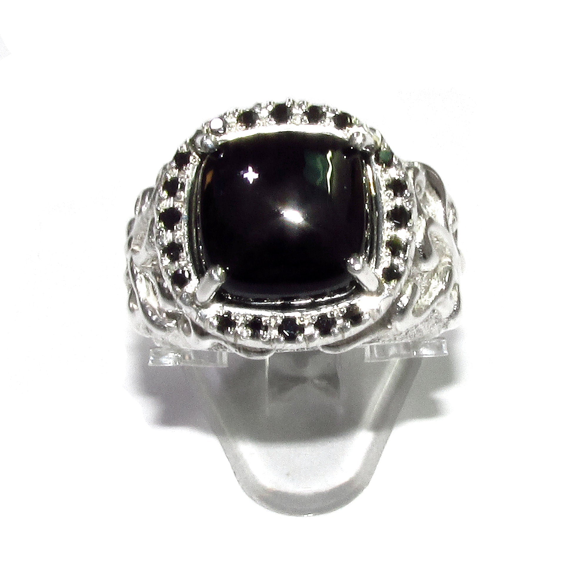 Black onyx ring 925 sterling silver, size 9, Handmade ring, single copy, 925 sterling silver, Black onyx, silver ring, gemstone - 1 piece