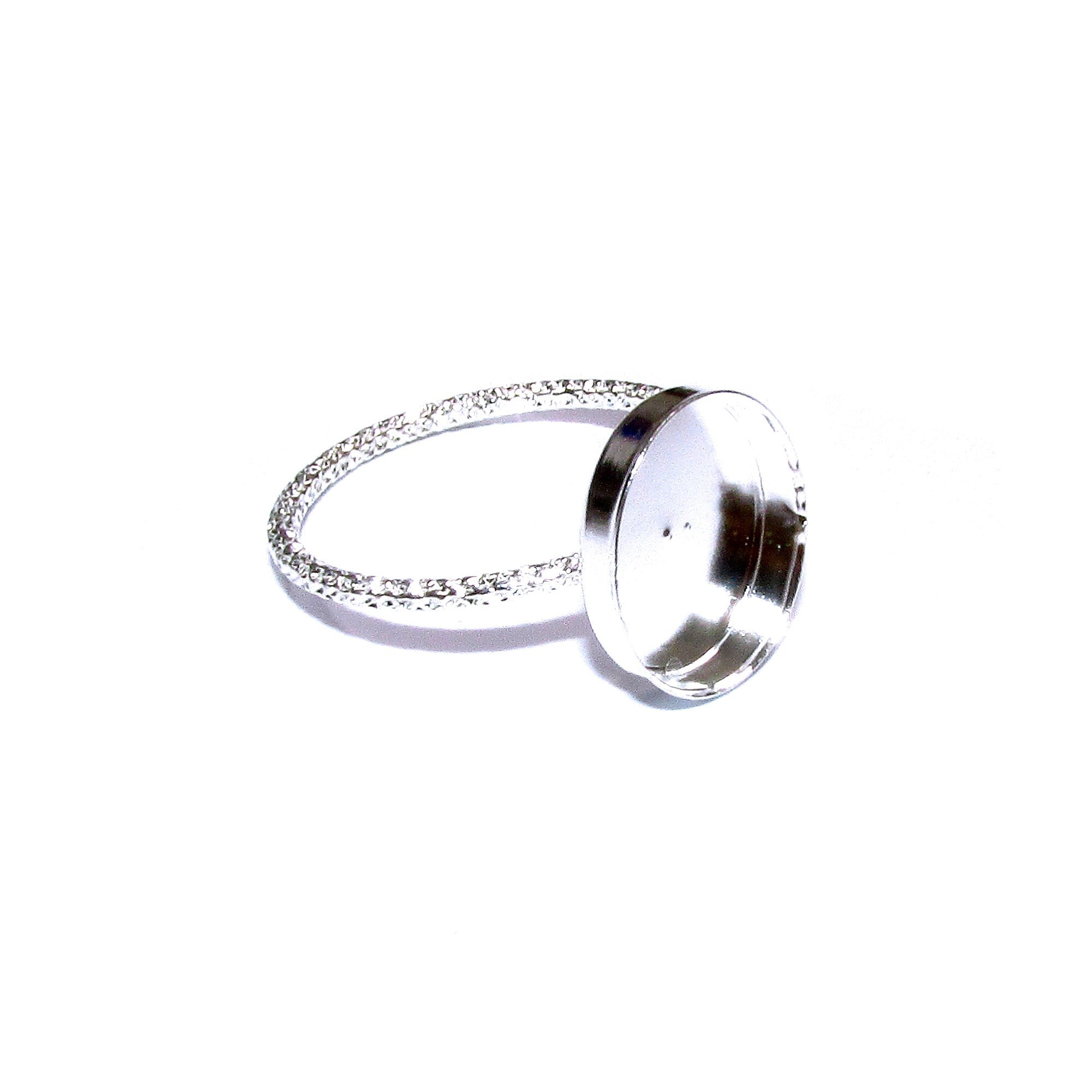 925 Sterling silver Pattern sparkle blank ring with bezel cup 10x12mm size 4 - 11, Jewelry making, bezel cup, base ring, Setting - 1 piece