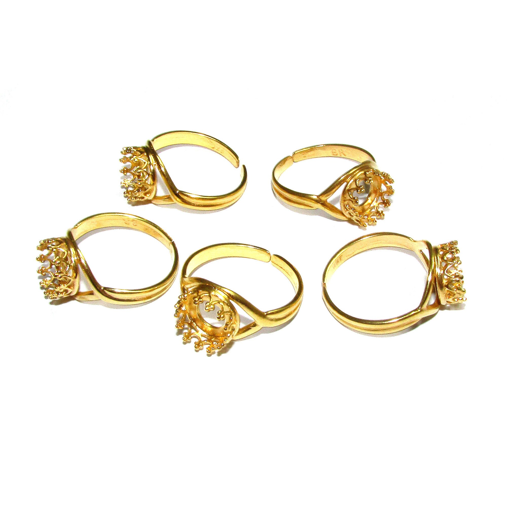 14K Yellow gold filled open blank ring with bezel cup 8 mm, base ring, Setting, bezel cup, jewelry making, ring gold filled - 1 piece