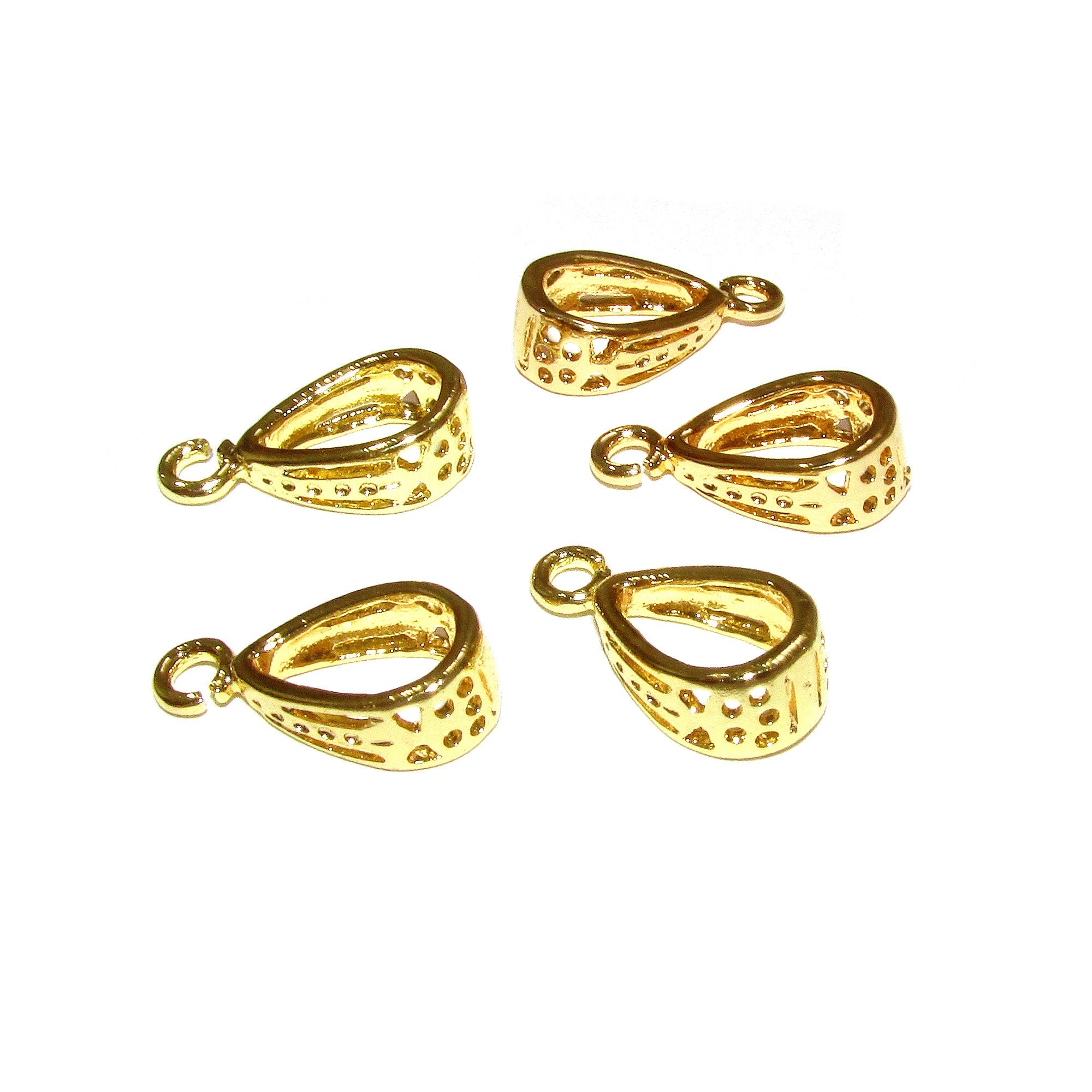 14K Yellow gold filled Droplet Pendant Bail, Bail with loop, Jewelry making, Bails, Bail gold filled, Bail finding, Bail drop - 1 piece