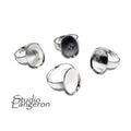 5 pcs Ring Blank with bezel cup 13x18 mm, Silver Tone Base, Ring bases, Jewelry making, Silver plated, bezel cup, Silver plated ring