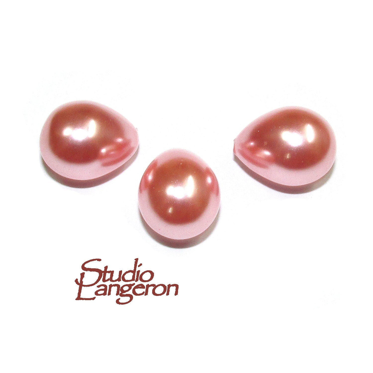 Natural Sea shell pearl Teardrop half drilled Beads size 16x12 mm, Natural shell pearl Matching Half Drilled Beads, Jewelry making - 1 piece