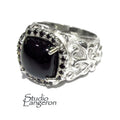 Black onyx ring 925 sterling silver, size 9, Handmade ring, single copy, 925 sterling silver, Black onyx, silver ring, gemstone - 1 piece
