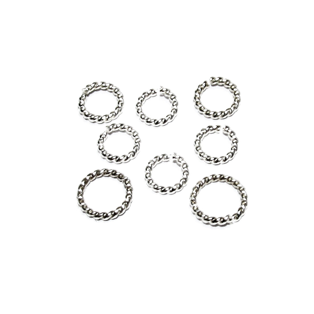 925 Sterling Silver jump Rings twist wire 1.0 mm, Inside Diameter 3.5, 4.0, 5.0 mm, Jump ring, Jewelry making, Rope-Style Ring - 1 piece