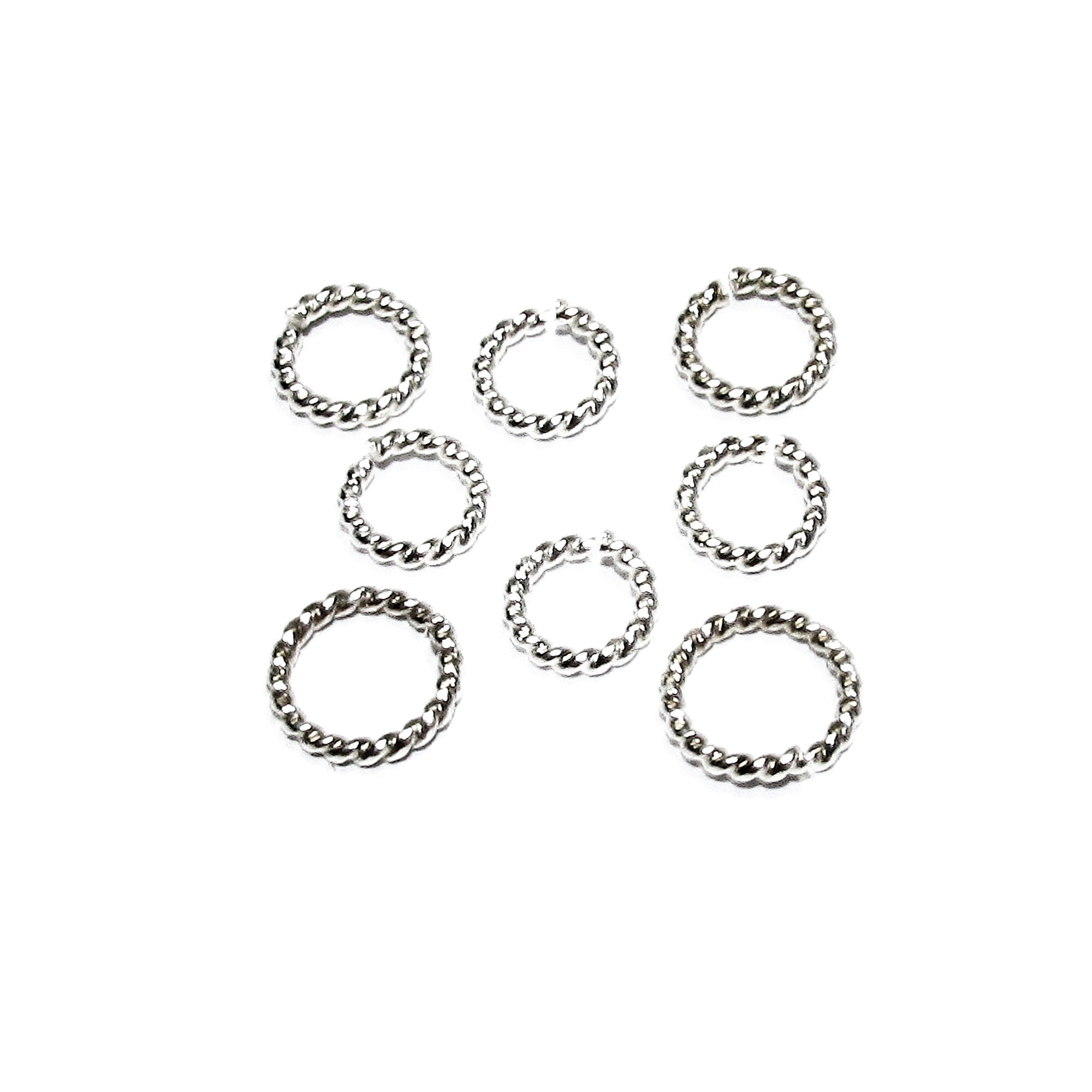925 Sterling Silver jump Rings twist wire 1.0 mm, Inside Diameter 3.5, 4.0, 5.0 mm, Jump ring, Jewelry making, Rope-Style Ring - 1 piece