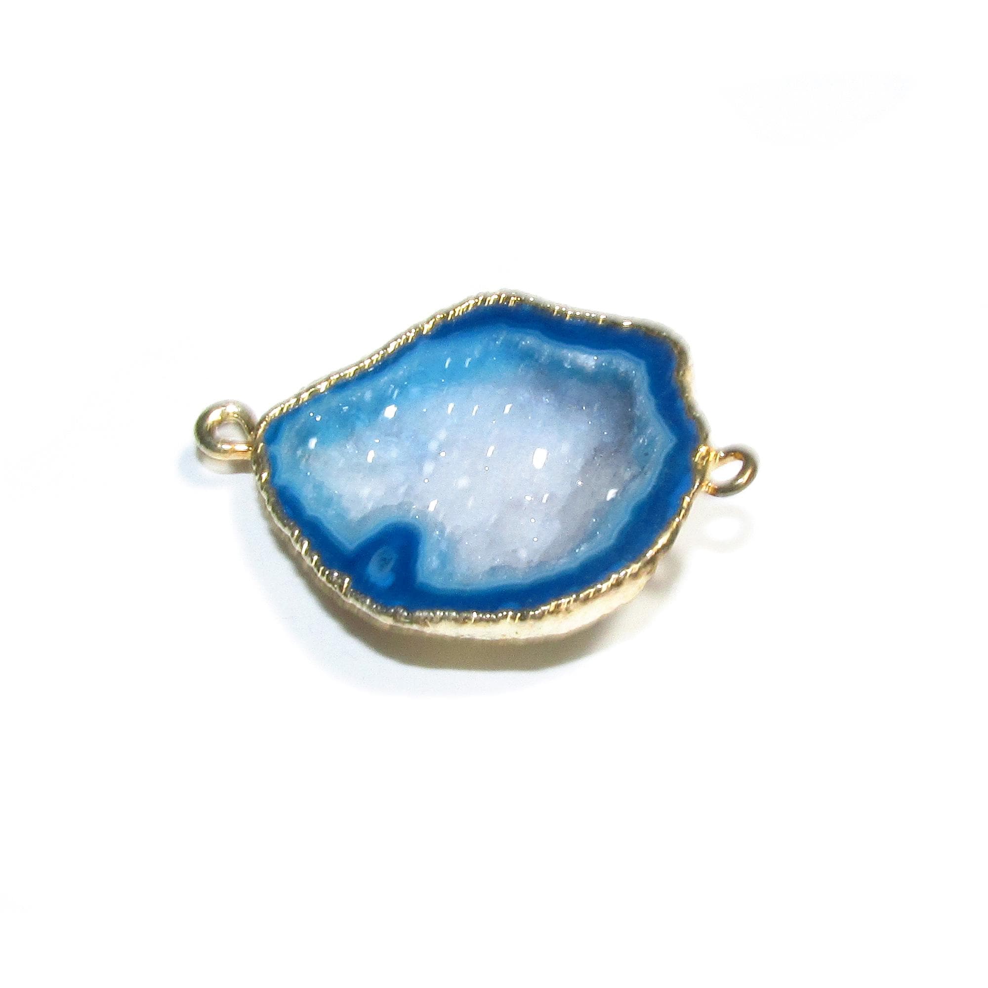 SALE!  Agate druse connector size 26x24mm, Natural agate, Natural Gemstone, Jewelry making - 1 piece