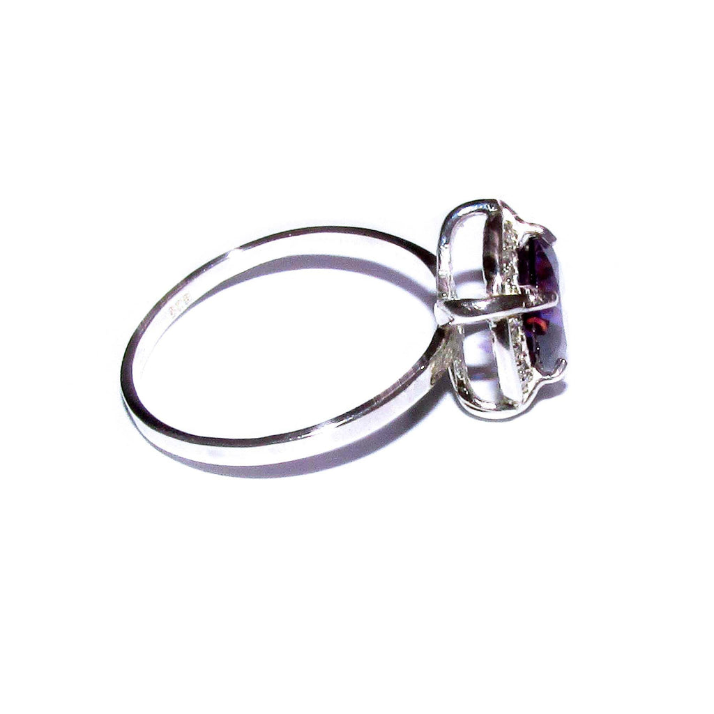 Amethyst ring 925 sterling silver size 7 1/2, Handmade ring, single copy, sterling silver, Amethyst ring, silver ring, gemstone