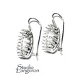 12x16 mm size 925 sterling silver blank earrings with bezel cup, Jewelry making, Setting, bezel cup, Base earrings - 1 pair (2 pieces)