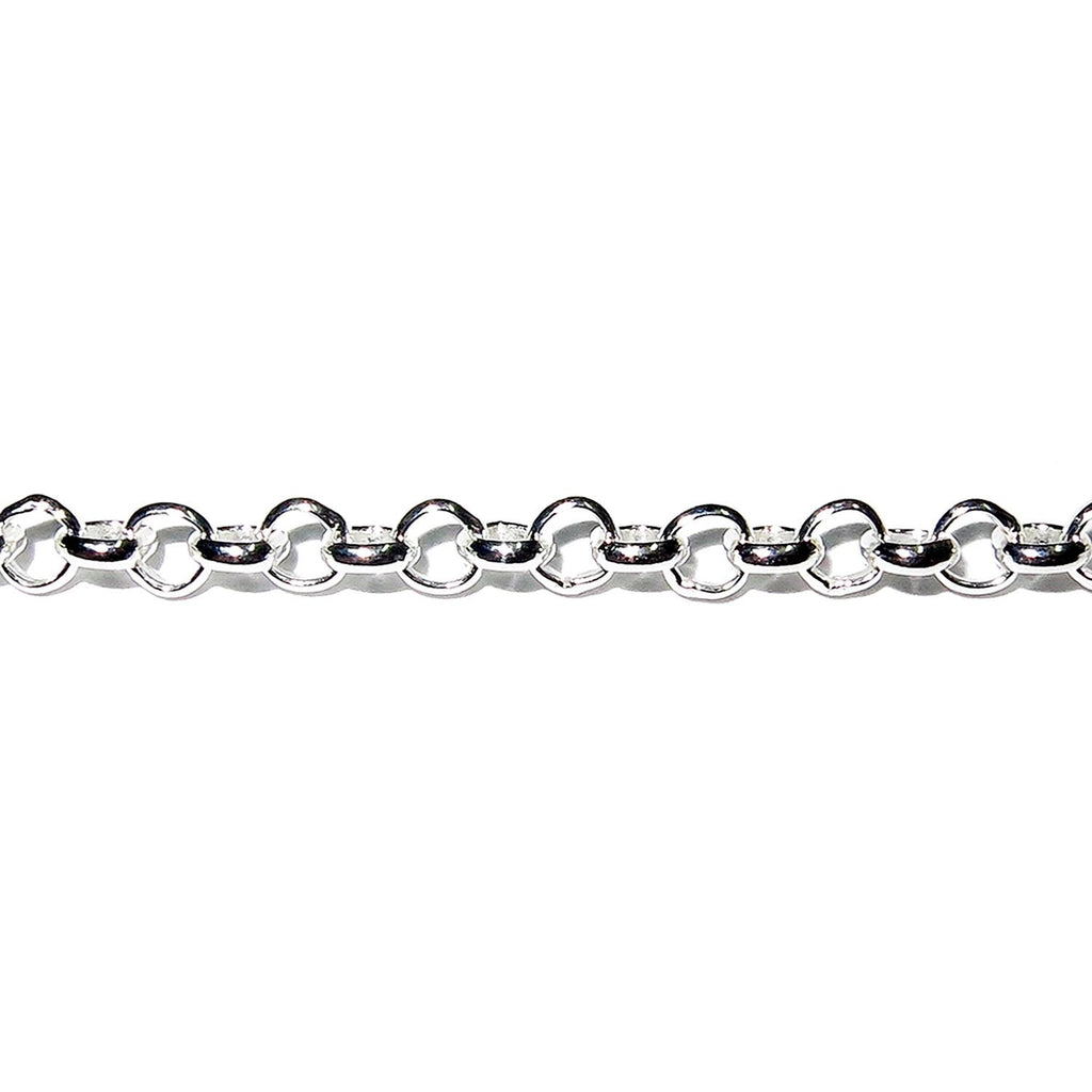 3.0 mm Sterling Silver Rolo Cable Chain, silver shiny chain, 925 silver chain, sterling silver chain, Rolo Chain, 925 silver - 1 Ft (30 cm)
