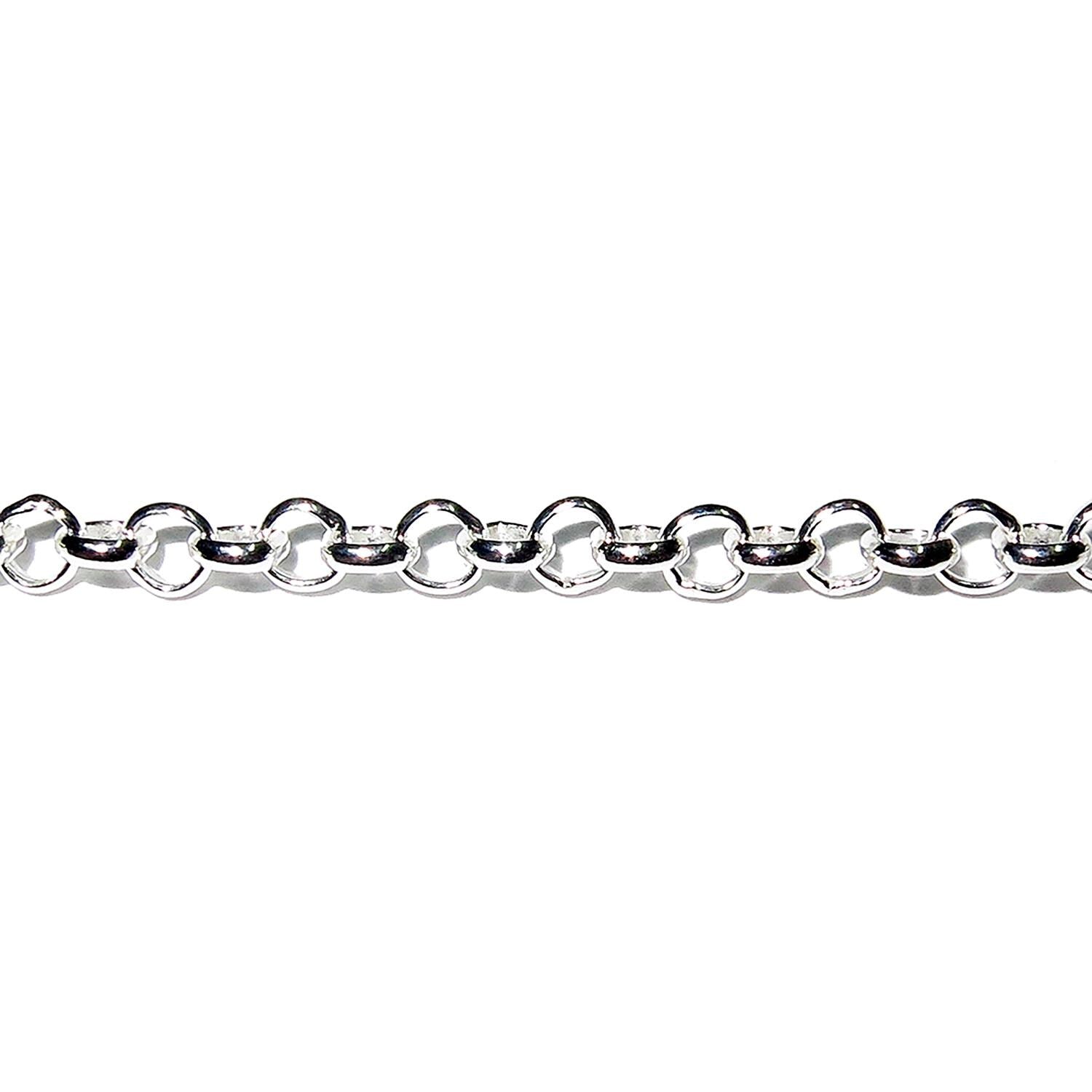 3.0 mm Sterling Silver Rolo Cable Chain, silver shiny chain, 925 silver chain, sterling silver chain, Rolo Chain, 925 silver - 1 Ft (30 cm)